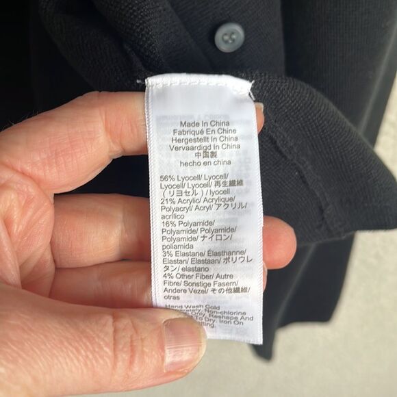 J Crew Cardigan Sweater in Tencel Lyocell Womens Large Black - Picture 6 of 8